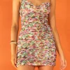ENDLESS ROSE Bodycon Dresses | Floral Dresses*- Double Ruched Skinny Floral Mini Dress MULTI