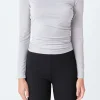 ENDLESS ROSE Tops*- Draped Ruched Top SILVERTAUPE