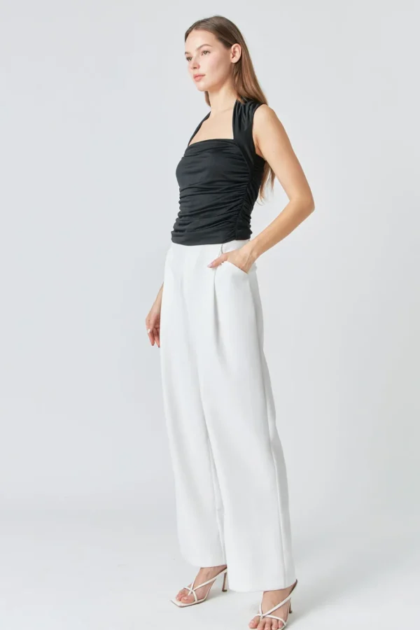 ENDLESS ROSE Tops*- Draped Ruched Top
