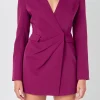 ENDLESS ROSE Blazers | Tops*- Drapped V-neckline Blazer Romper PURPLE