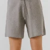 ENDLESS ROSE Shorts & Skorts | Tops*- Drawstring Knit Shorts HEATHERGREY