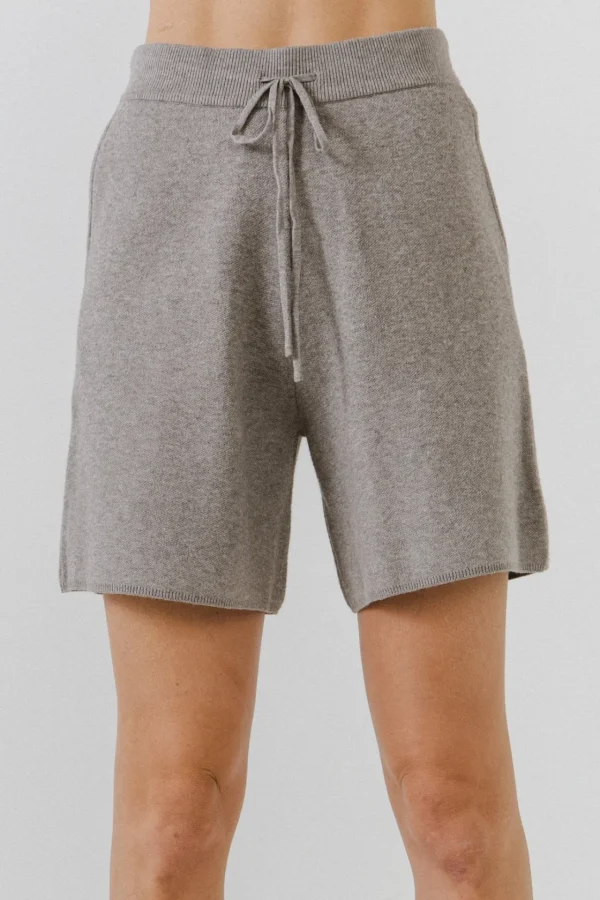 ENDLESS ROSE Shorts & Skorts | Tops*- Drawstring Knit Shorts HEATHERGREY