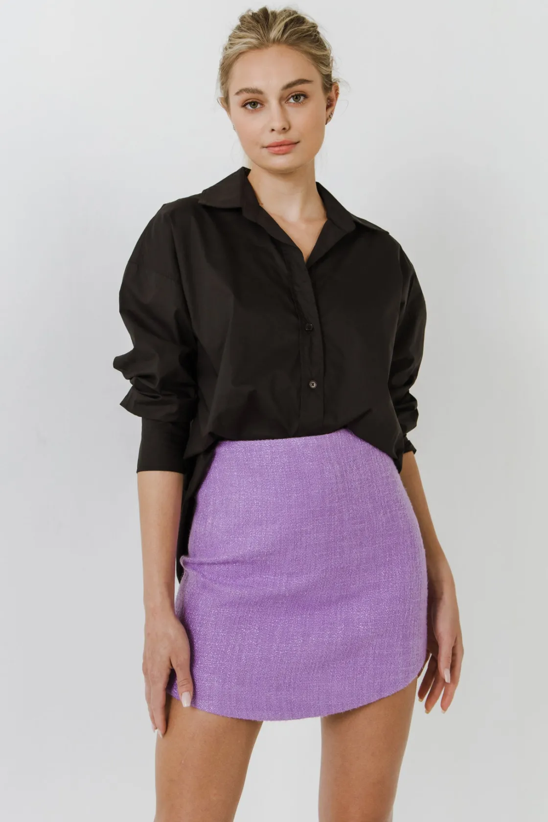 endless_rose__drop_placke_10.webp ENDLESS ROSE Tops*- Drop Placket Collared Shirt