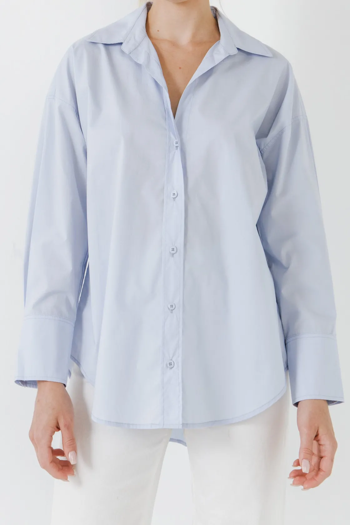 endless_rose__drop_placke_12.webp ENDLESS ROSE Tops*- Drop Placket Collared Shirt