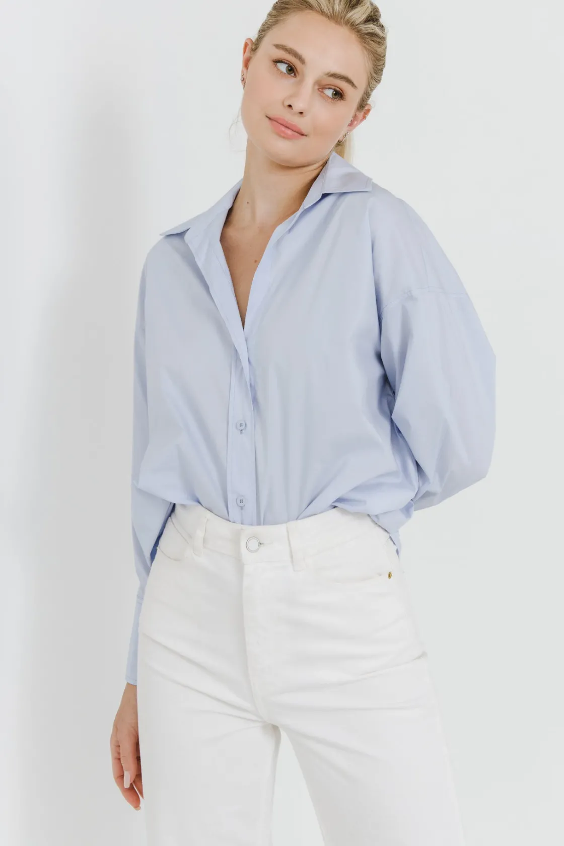 endless_rose__drop_placke_15.webp ENDLESS ROSE Tops*- Drop Placket Collared Shirt