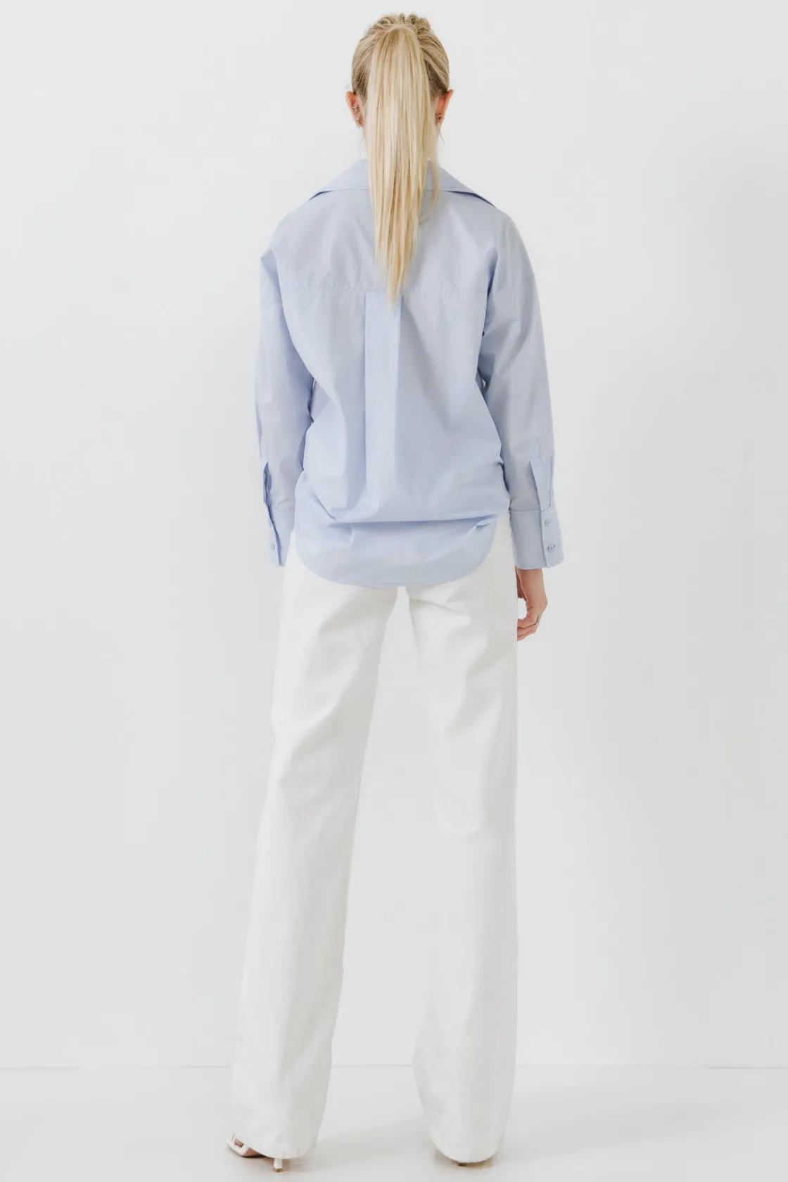 endless_rose__drop_placke_2.webp ENDLESS ROSE Tops*- Drop Placket Collared Shirt