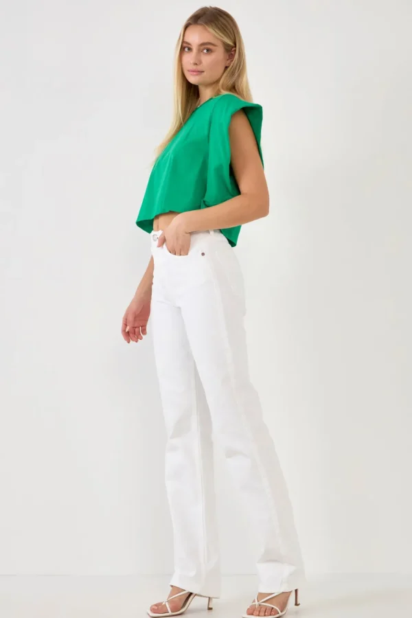 ENDLESS ROSE Tops*- Drop Shoulder Cropped Top