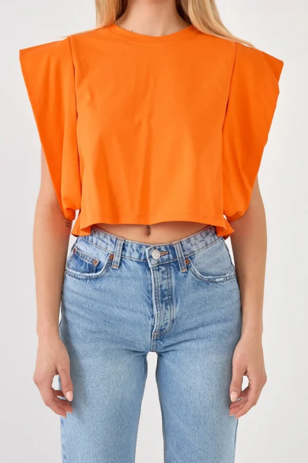 ENDLESS ROSE Tops*- Drop Shoulder Cropped Top