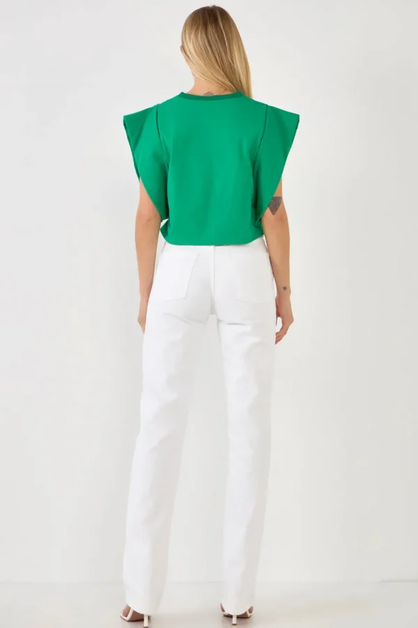 ENDLESS ROSE Tops*- Drop Shoulder Cropped Top