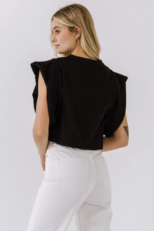 ENDLESS ROSE Tops*- Drop Shoulder Cropped Top