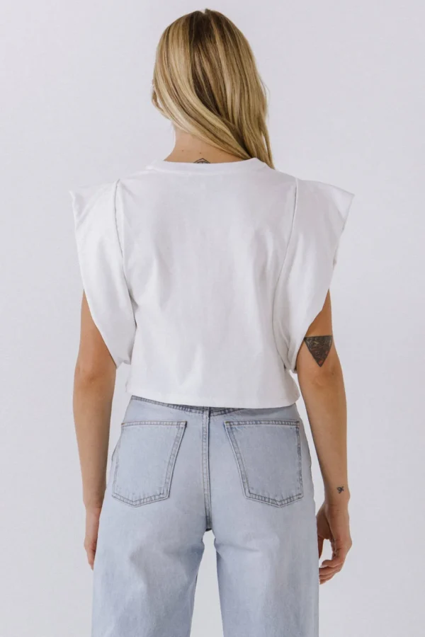 ENDLESS ROSE Tops*- Drop Shoulder Cropped Top