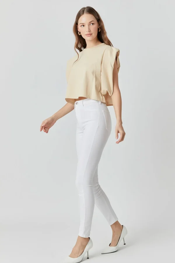 ENDLESS ROSE Tops*- Drop Shoulder Cropped Top