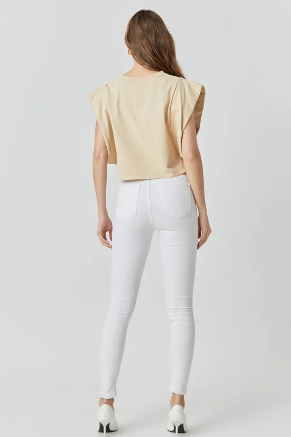 ENDLESS ROSE Tops*- Drop Shoulder Cropped Top