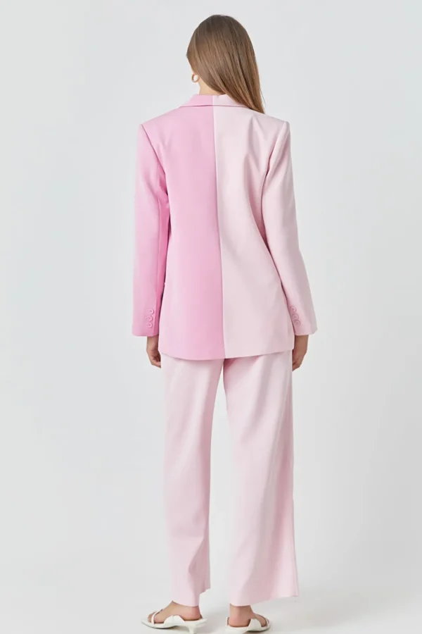 ENDLESS ROSE Blazers | Tops*- Duo Color Block Blazer PINKMULTI