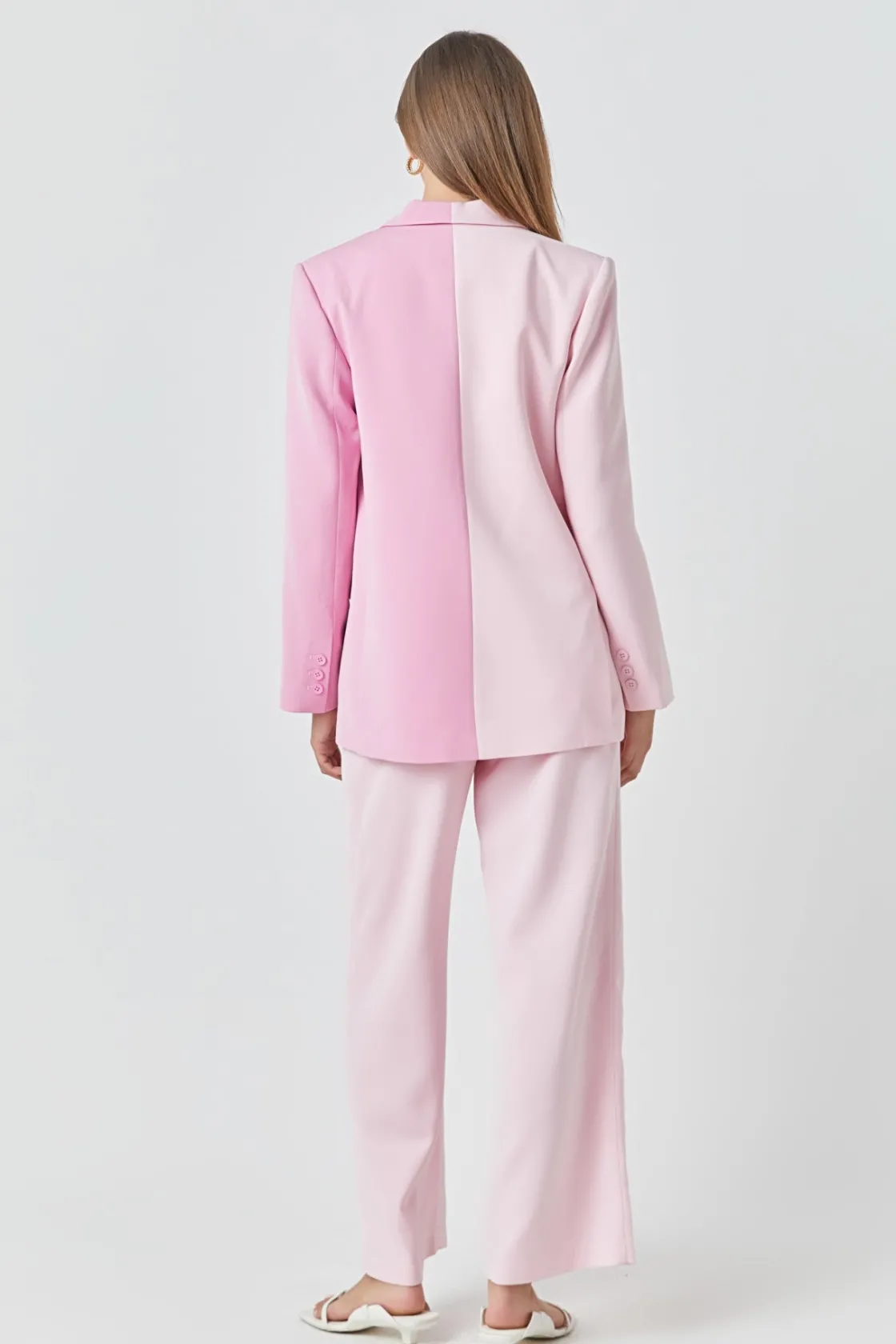 endless_rose__duo_color_b_2.webp ENDLESS ROSE Blazers | Tops*- Duo Color Block Blazer PINKMULTI