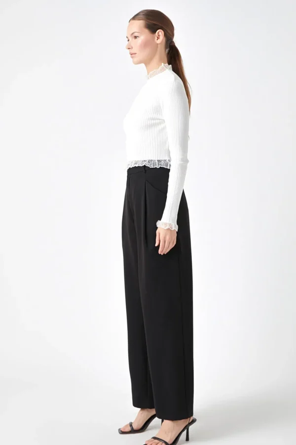 ENDLESS ROSE Sweaters & Knits | Tops*- Edge Detail Fitted Sweater IVORY