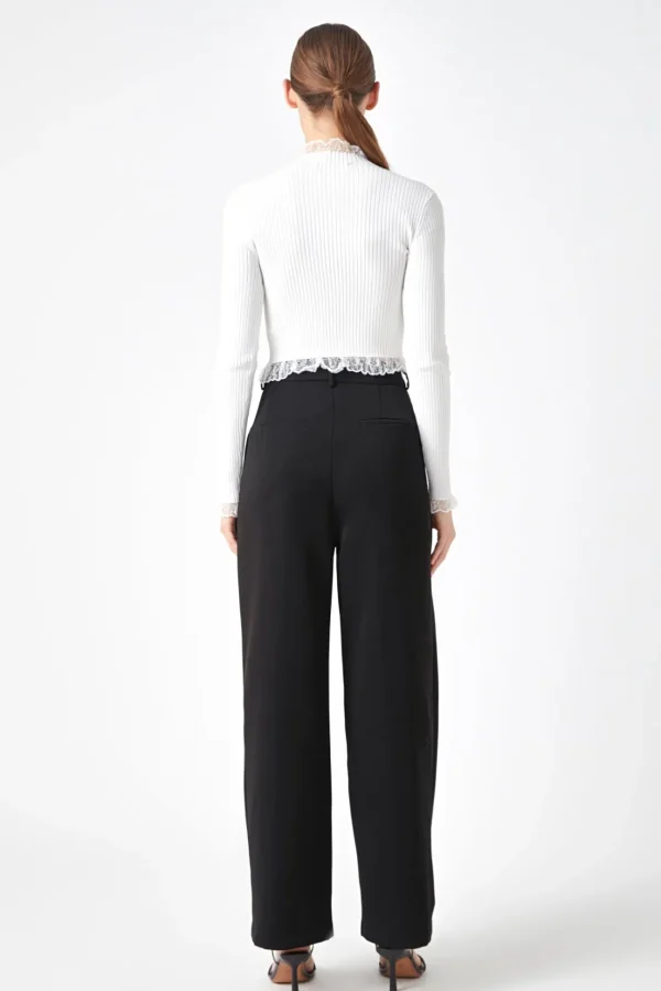 ENDLESS ROSE Sweaters & Knits | Tops*- Edge Detail Fitted Sweater IVORY