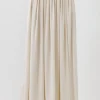 ENDLESS ROSE Skirts*- Elastic Waist Maxi Skirt BEIGE