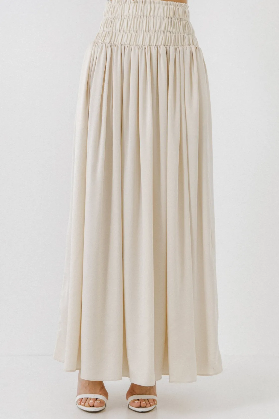 endless_rose__elastic_wai_0.webp ENDLESS ROSE Skirts*- Elastic Waist Maxi Skirt BEIGE