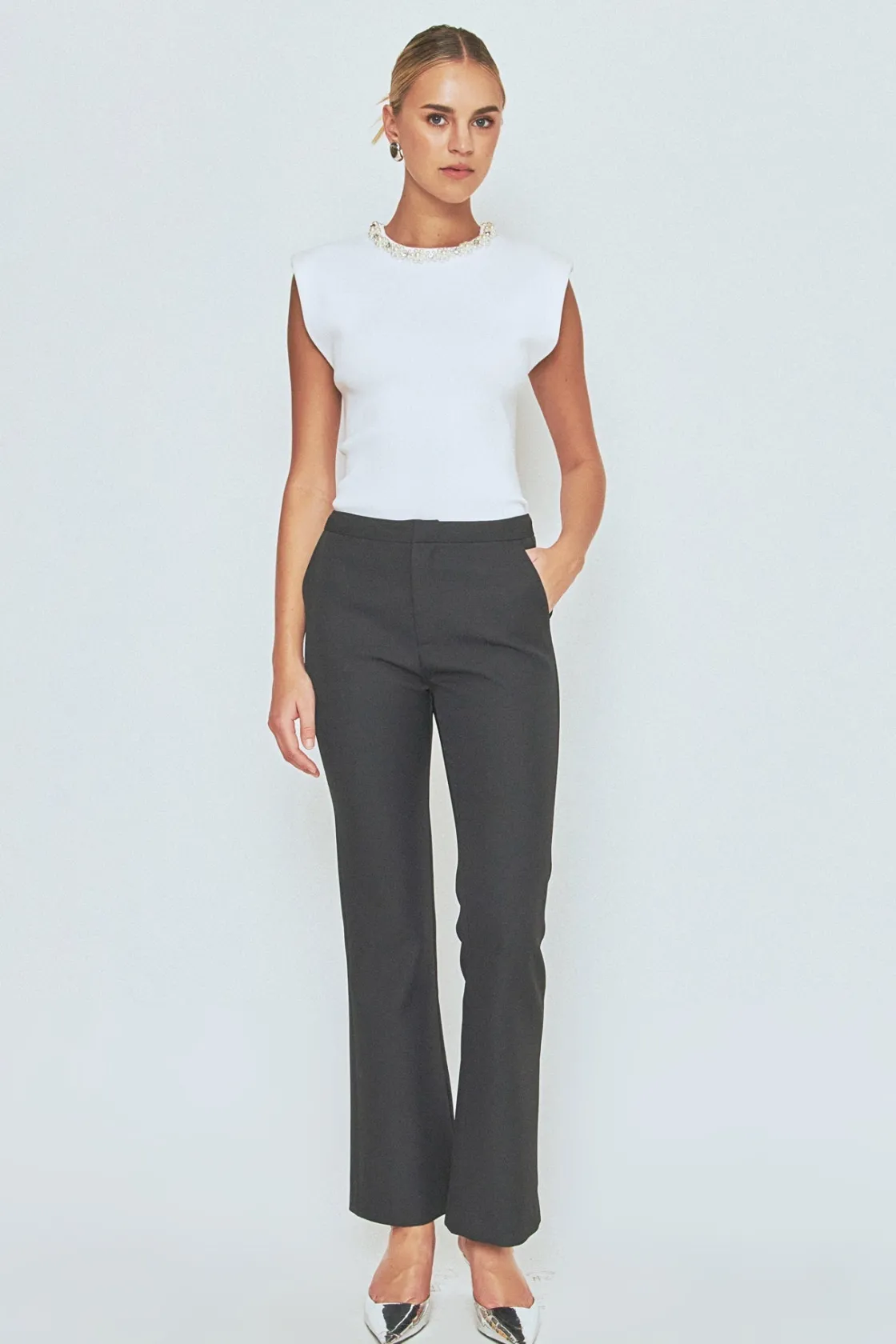 endless_rose__elevated_kn_1.webp ENDLESS ROSE Tops*- Elevated Knit Top with Embellished Neckline WHITE