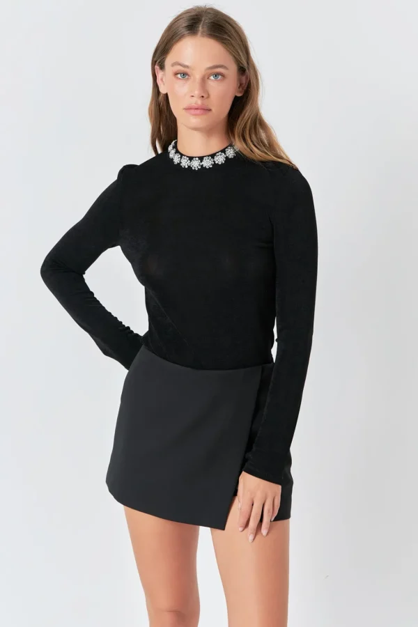 ENDLESS ROSE Sweaters & Knits | Tops*- Embellished Slub Top