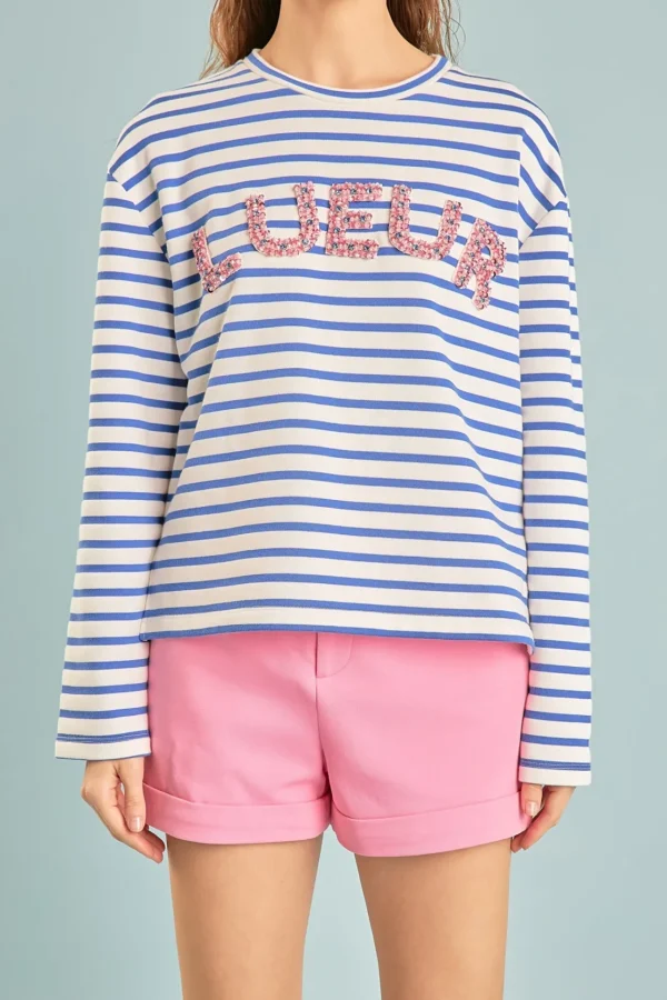ENDLESS ROSE Tops*- Embellishment Sweatshirt