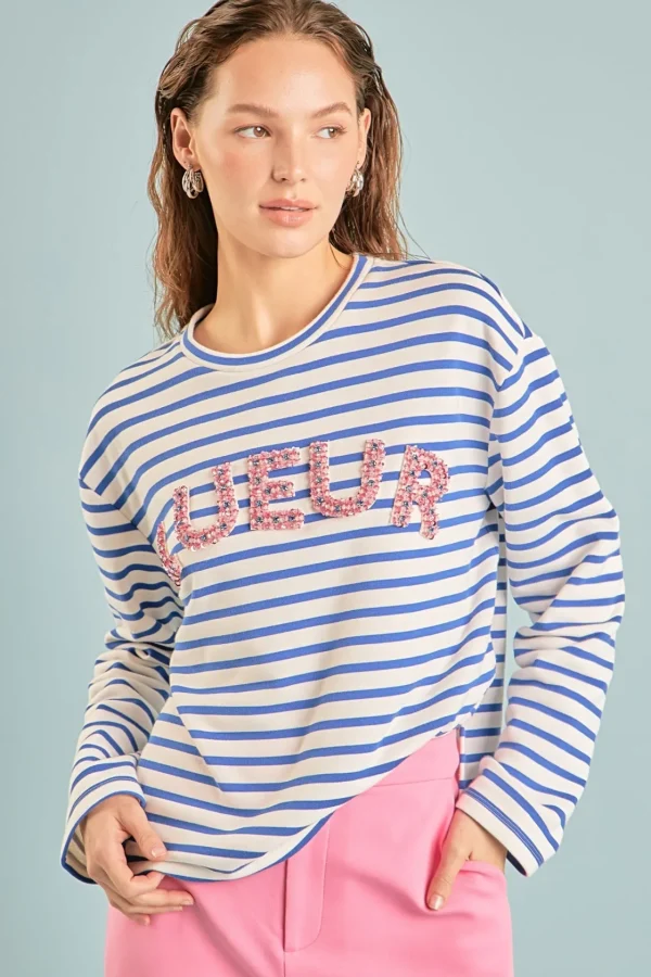 ENDLESS ROSE Tops*- Embellishment Sweatshirt