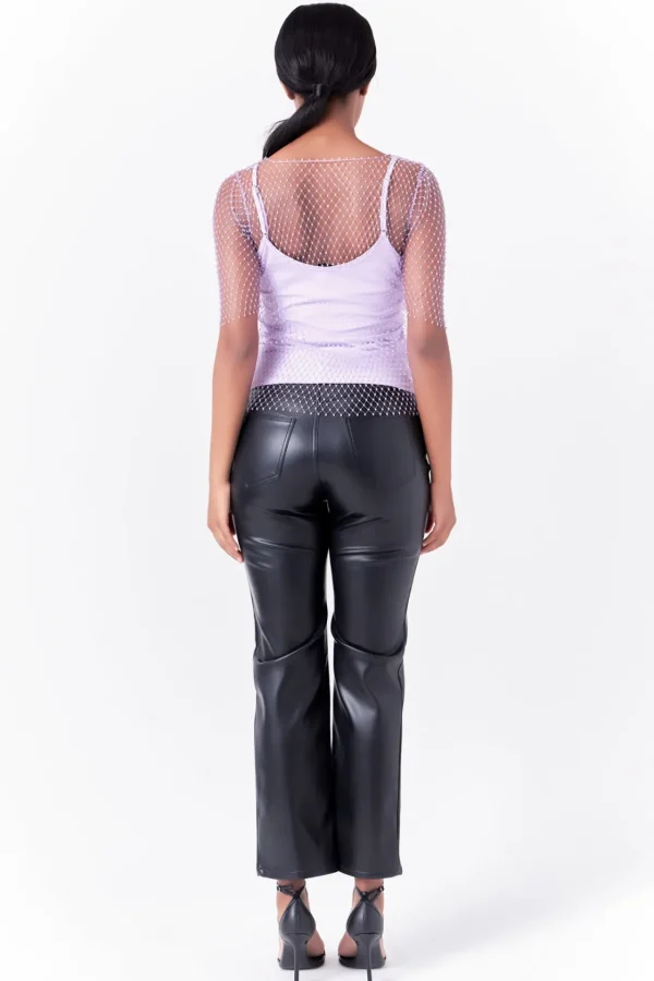 ENDLESS ROSE Tops*- Embellishment Short Sleeve Top