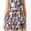 ENDLESS ROSE Tops*- Embroidered Sleeveless Mini Dress BLACKMULTI