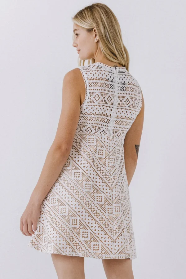ENDLESS ROSE White Dresses | Tops*- Embroidery Mini Dress WHITE