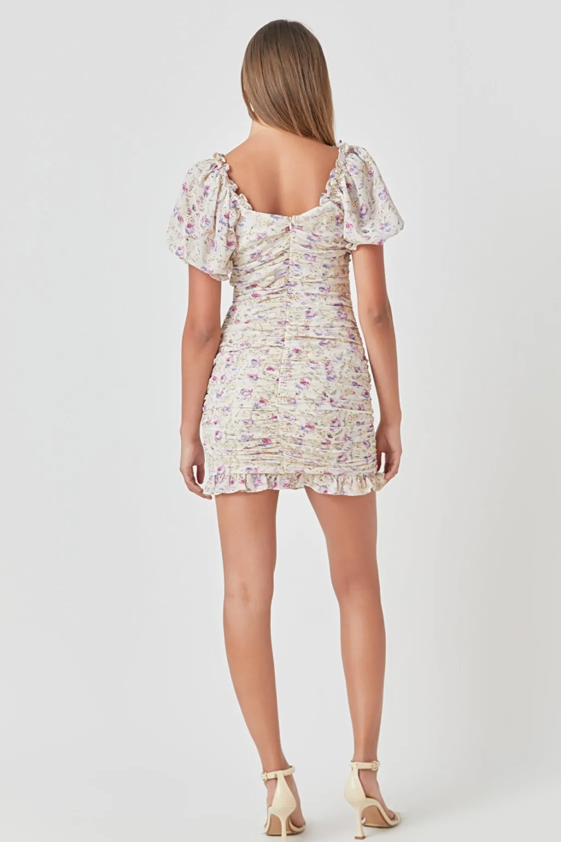 endless_rose__embroidery__2.webp ENDLESS ROSE Tops*- Embroidery on Chiffon Shirred Mini Dress IVORYMULTI