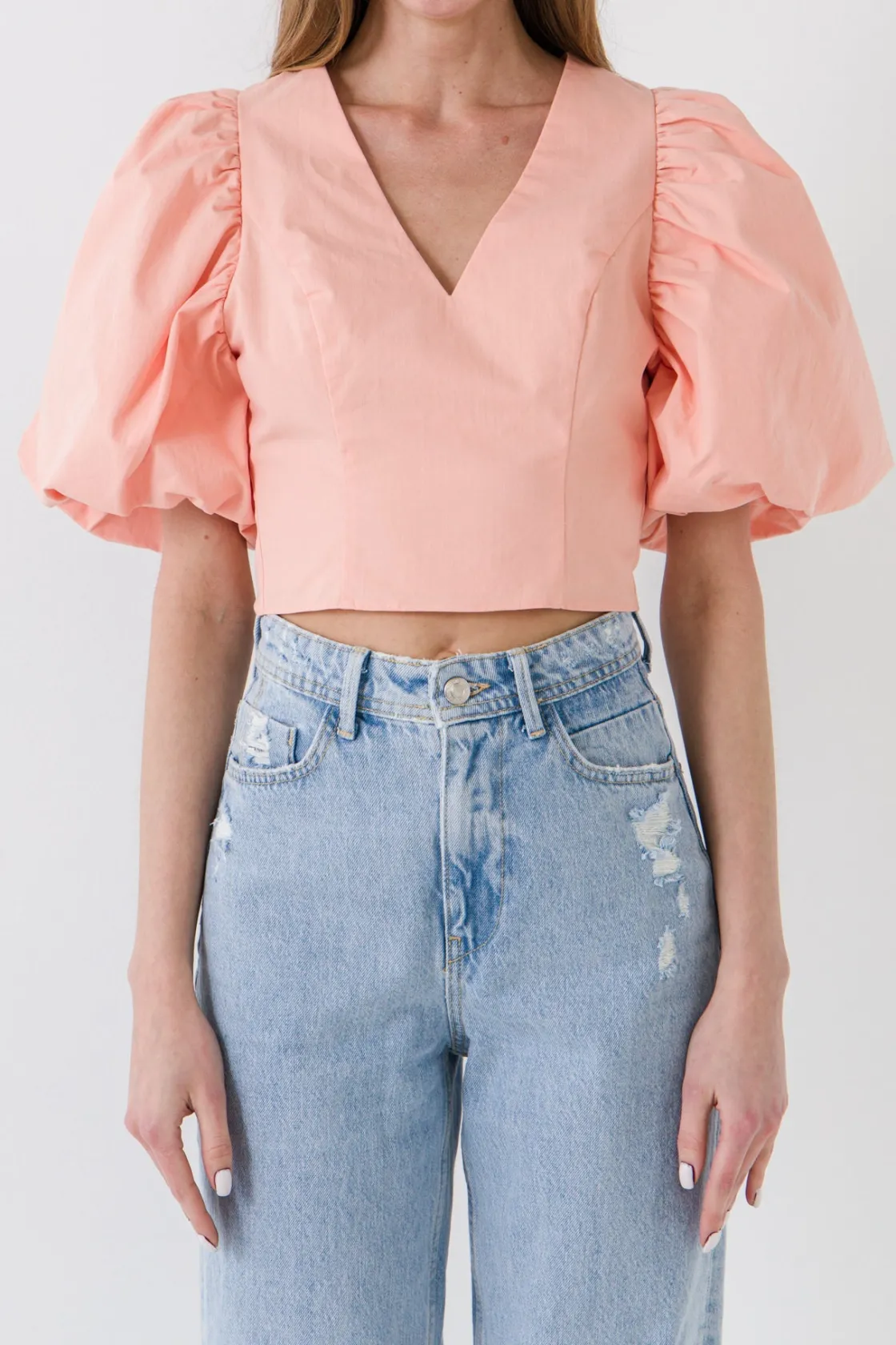 endless_rose__exaggerated_0.webp ENDLESS ROSE Tops*- Exaggerated Sleeve Crop Top