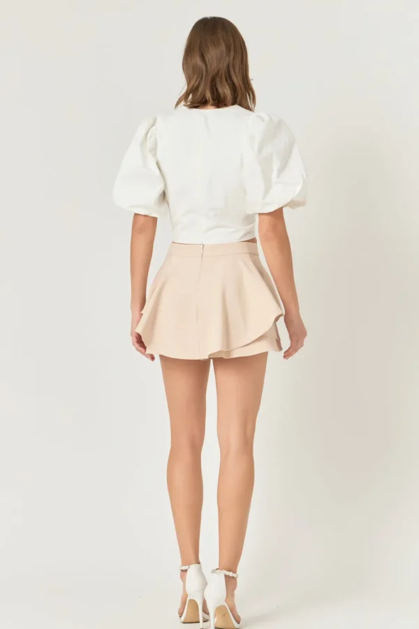 ENDLESS ROSE Tops*- Exaggerated Sleeve Crop Top