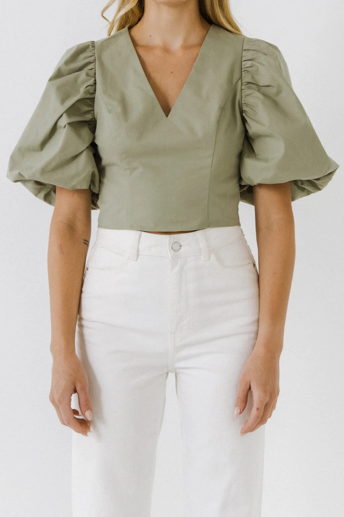 endless_rose__exaggerated_20.webp ENDLESS ROSE Tops*- Exaggerated Sleeve Crop Top