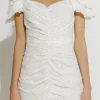 ENDLESS ROSE Tops*- Eyelet Fitted Mini Dress WHITE