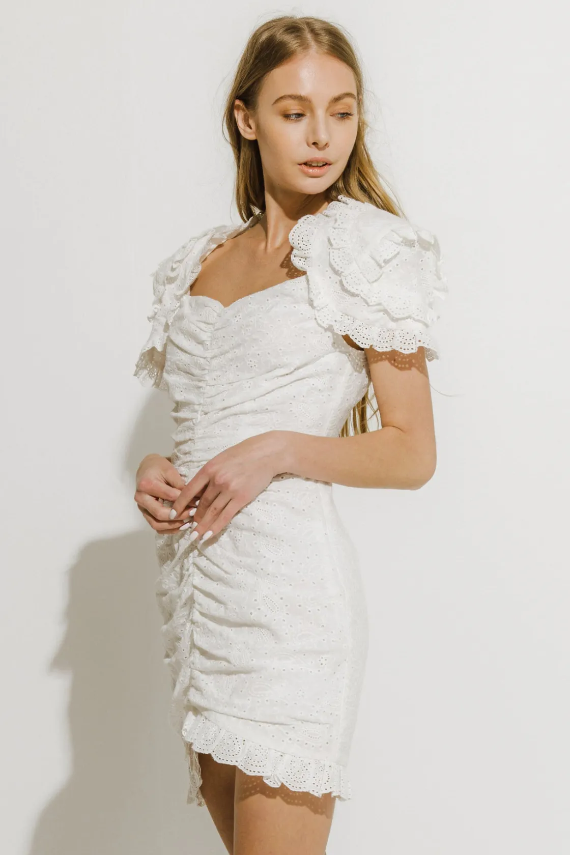 endless_rose__eyelet_fitt_3.webp ENDLESS ROSE Tops*- Eyelet Fitted Mini Dress WHITE