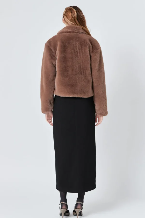 ENDLESS ROSE Jackets & Coats | Tops*- Faux Fur Buttoned Jacket TAUPE
