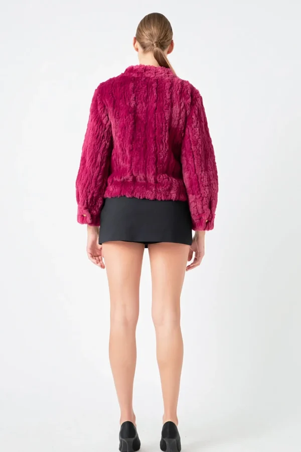 ENDLESS ROSE Jackets & Coats | Tops*- Faux Fur Jacket BERRY
