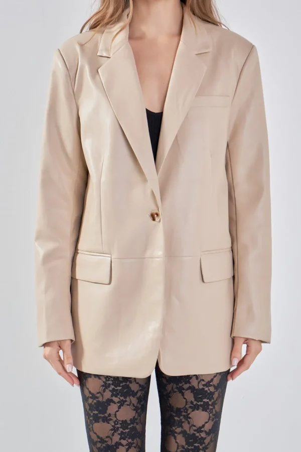 ENDLESS ROSE Blazers | Tops*- Faux Leather Blazer