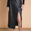 ENDLESS ROSE Skirts | Tops*- Faux Leather Midi Skirt BLACK