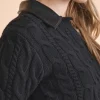 ENDLESS ROSE Sweaters & Knits | Tops*- Faux leather Cable Knit Sweater BLACK