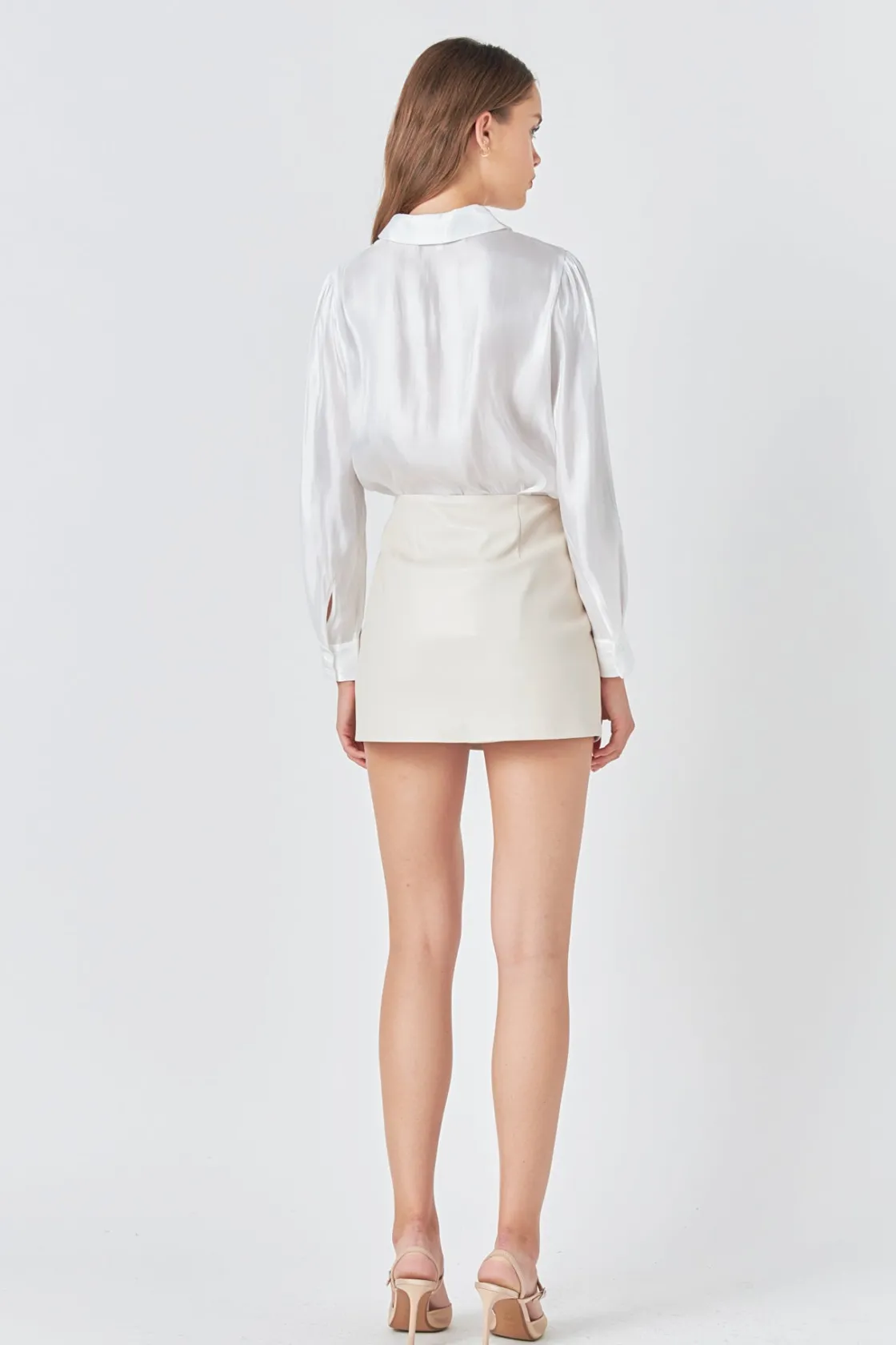endless_rose__faux_leathe_2-2.webp ENDLESS ROSE Skirts | Tops*- Faux Leather Front Slits Skort