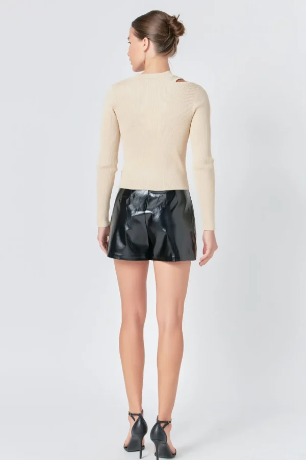 ENDLESS ROSE Skirts | Tops*- Faux Leather Skort BLACK