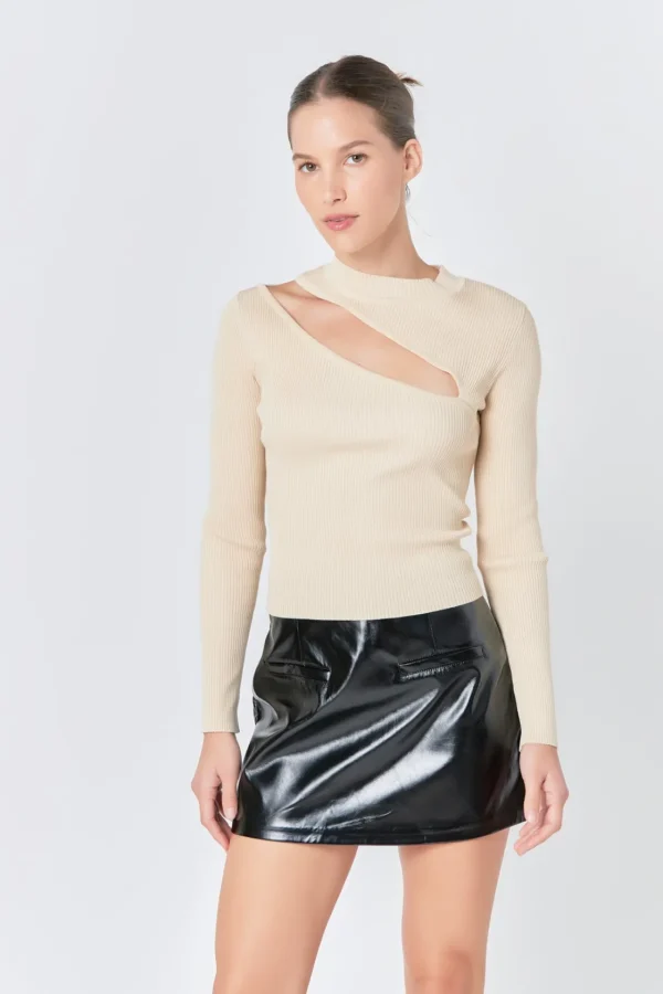 ENDLESS ROSE Skirts | Tops*- Faux Leather Skort BLACK