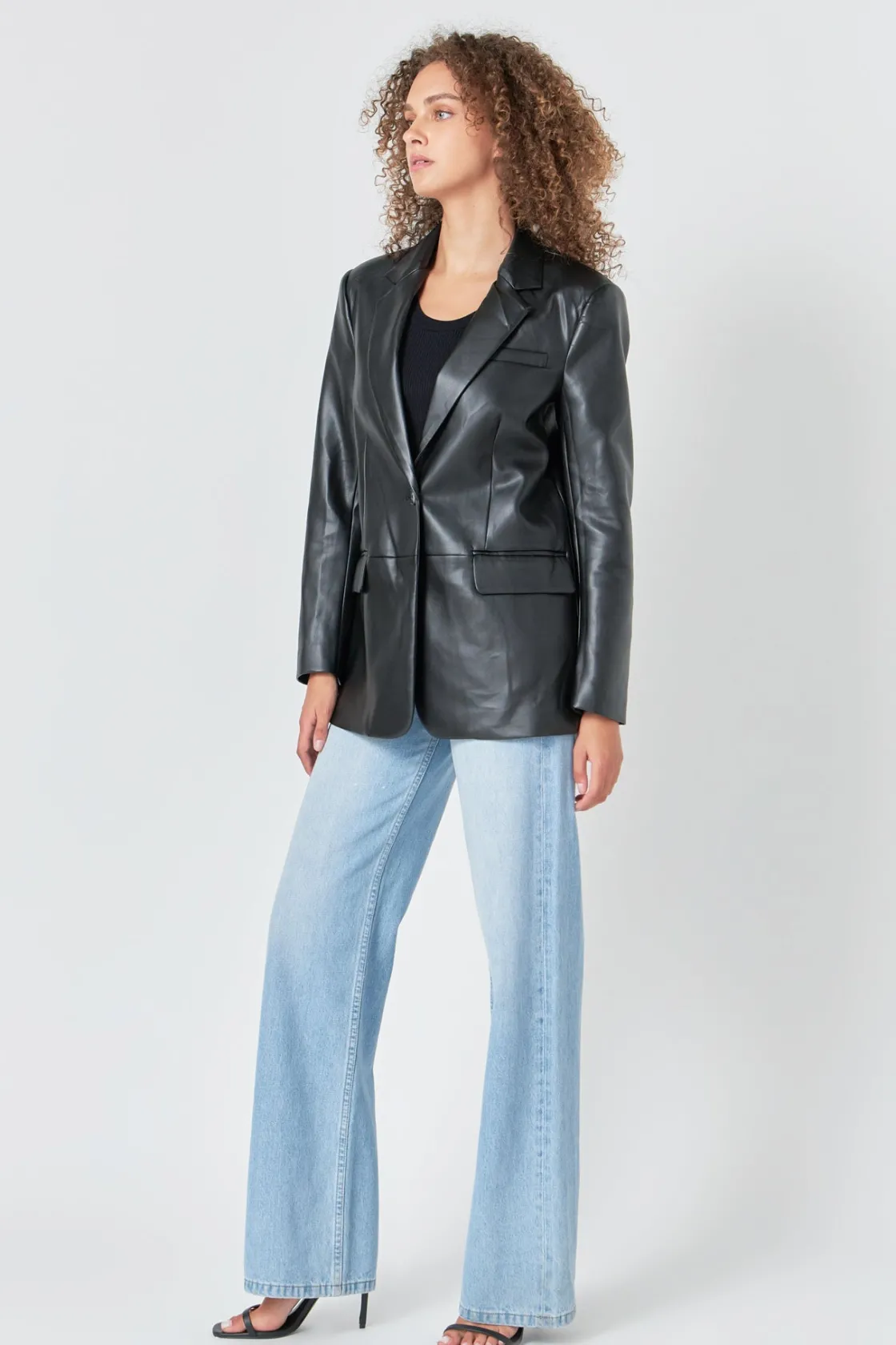 endless_rose__faux_leathe_6-1.webp ENDLESS ROSE Blazers | Tops*- Faux Leather Blazer