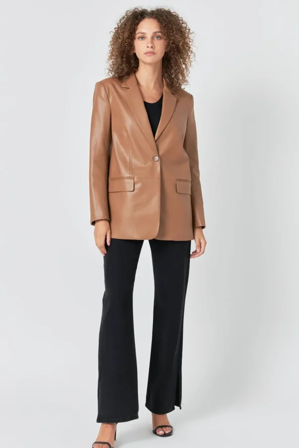 ENDLESS ROSE Blazers | Tops*- Faux Leather Blazer