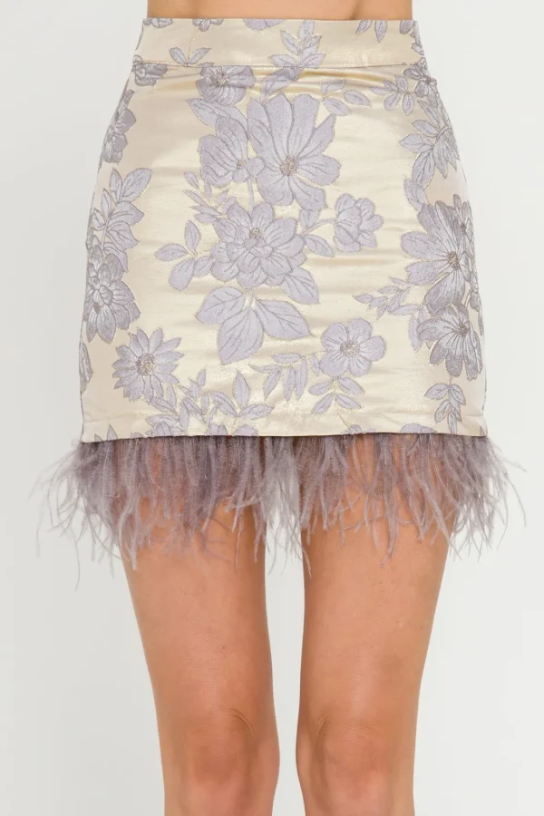 ENDLESS ROSE Skirts*- Feather Detail Mini Skirt MULTI