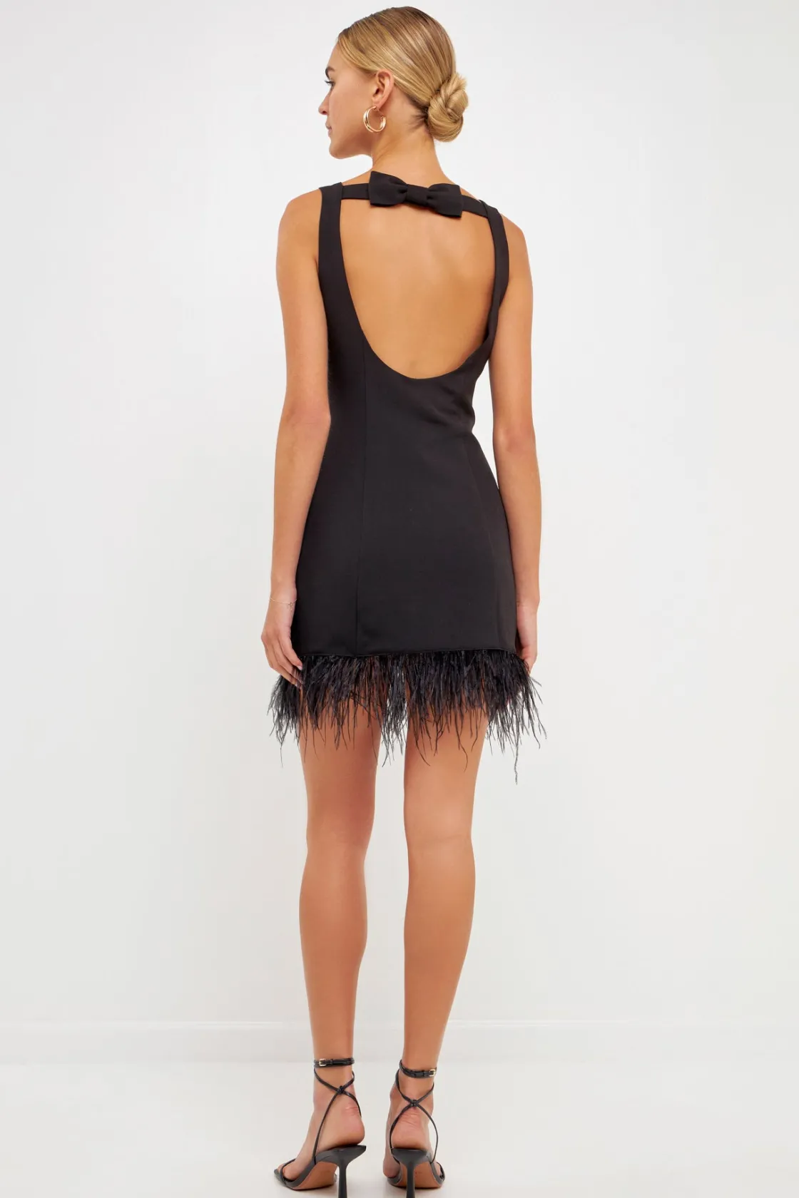 endless_rose__feather_tri_2-2.webp ENDLESS ROSE Little Black Dress | Strapless*- Feather Trim Mini Dress BLACK