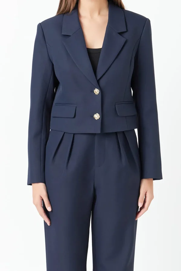 ENDLESS ROSE Matching Sets | Blazers*- Fitted Blazer NAVY