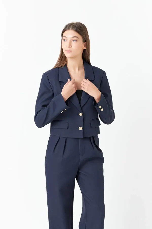 ENDLESS ROSE Matching Sets | Blazers*- Fitted Blazer NAVY